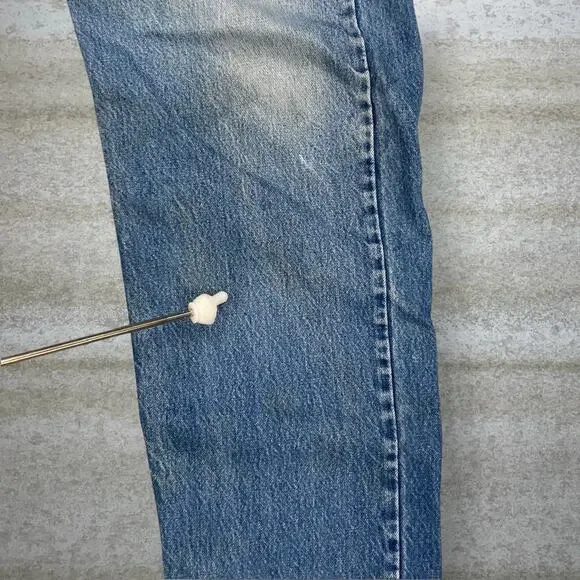 Vintage 90s Levis Jeans 40x30 Regular Straight Leg Fit Medium Wash Orange Tab - Picture 11 of 15